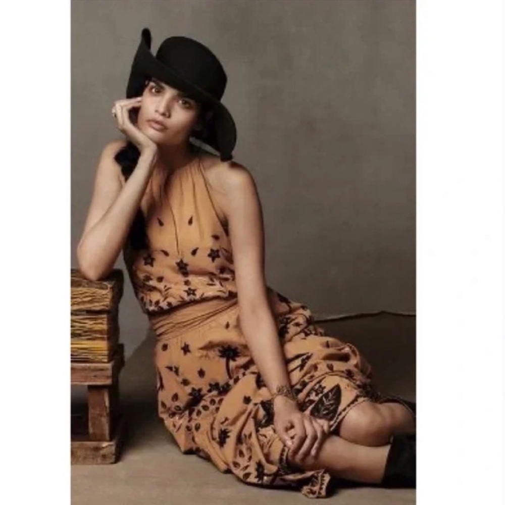 New Anthropologie Veruschka Embroidered Maxi dress